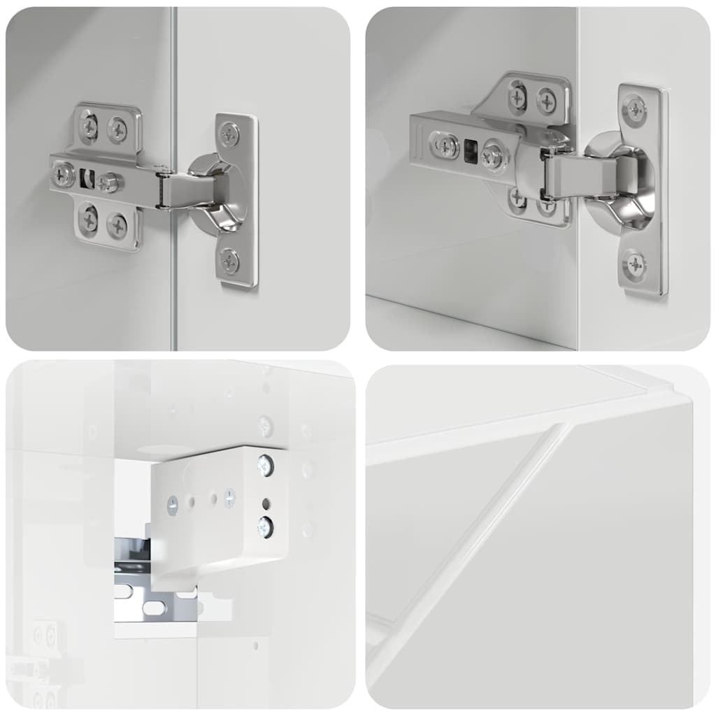 Bathroom Furniture Set 4 pcs High gloss white 30 x 35 x 192 cm